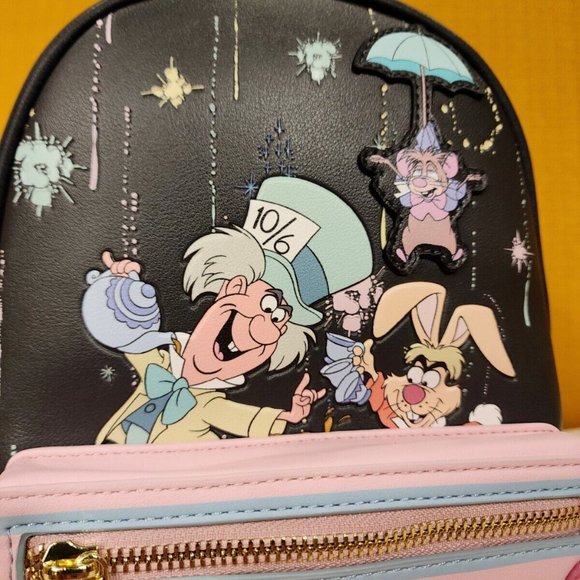 Loungefly Disney Alice in Wonderland Happy Unbirthday Mad Hatter Mini Backpack main image 11